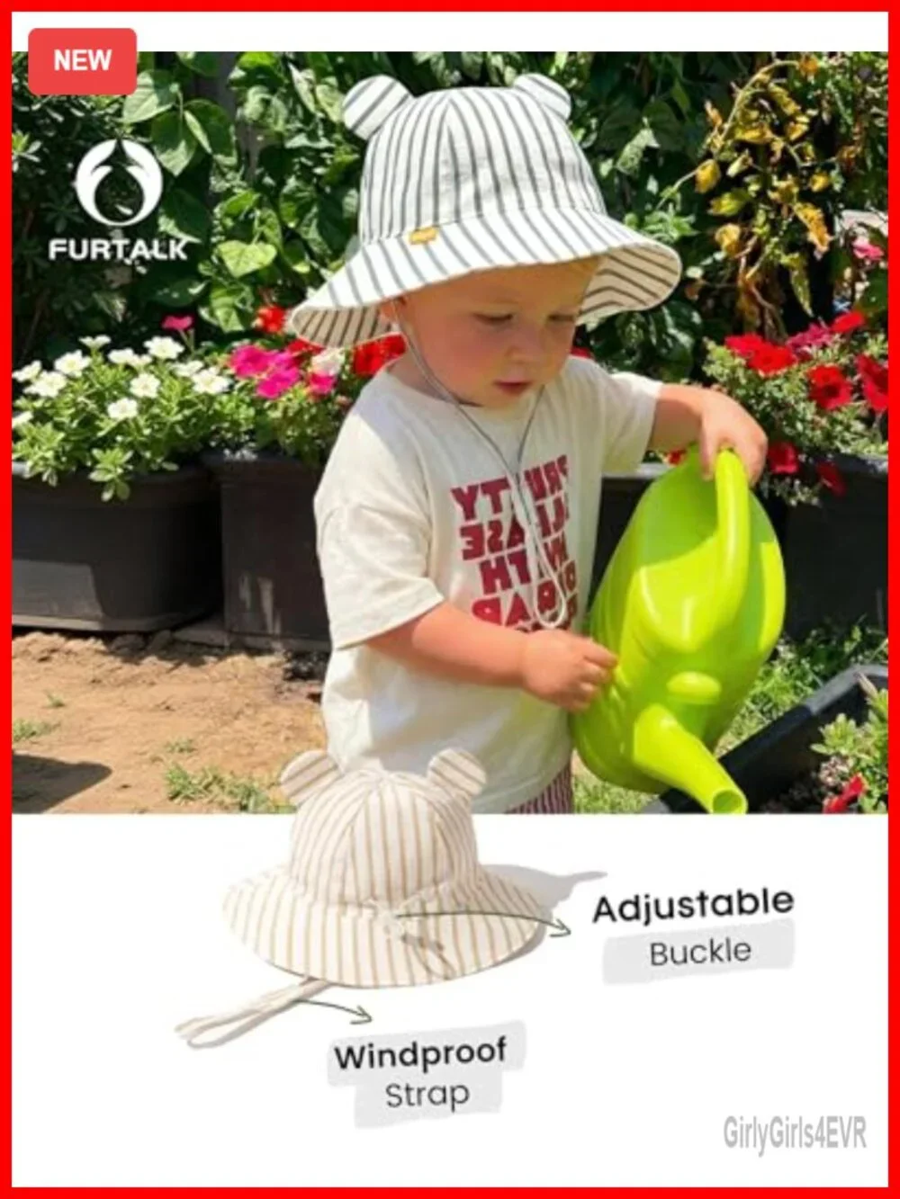 UPF 50+ Baby Sun Hat Bucket Hat with Wide Brim Cotton